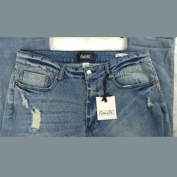 Nanette Lepore Sz 6 boyfriend distressed jeans - Picture 4 of 8